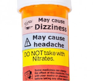 Warning on prescription bottle about nitrates and erective disfunction tablets