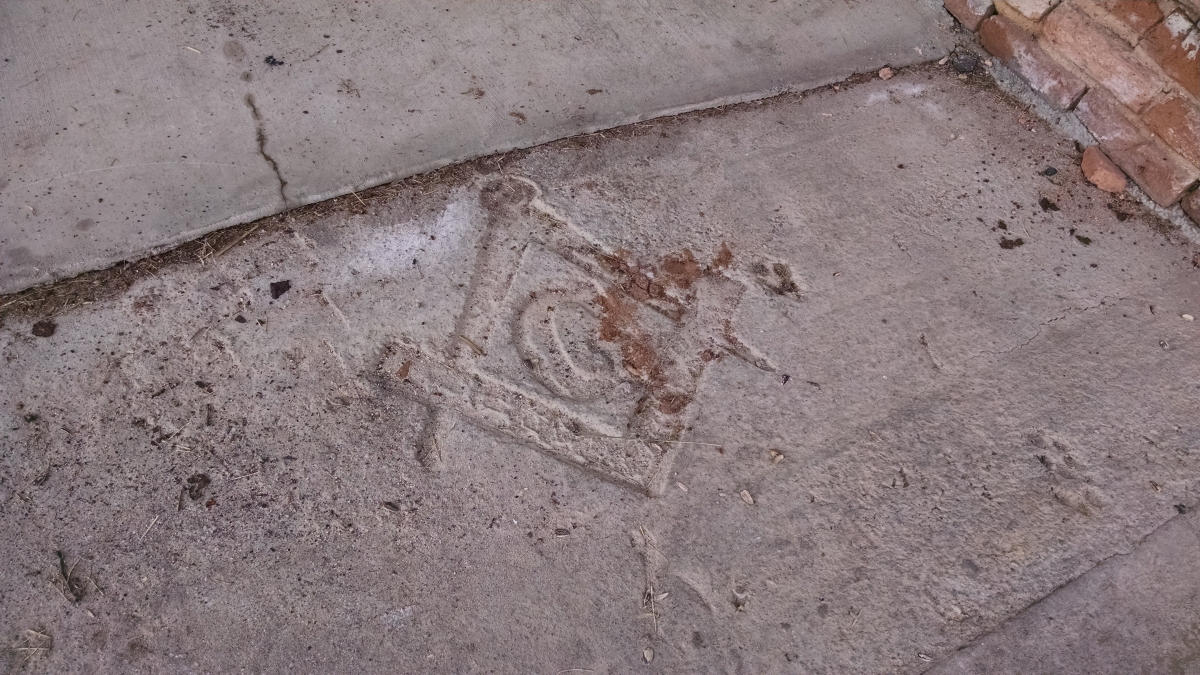 masonic emblem in concrete bostwick 